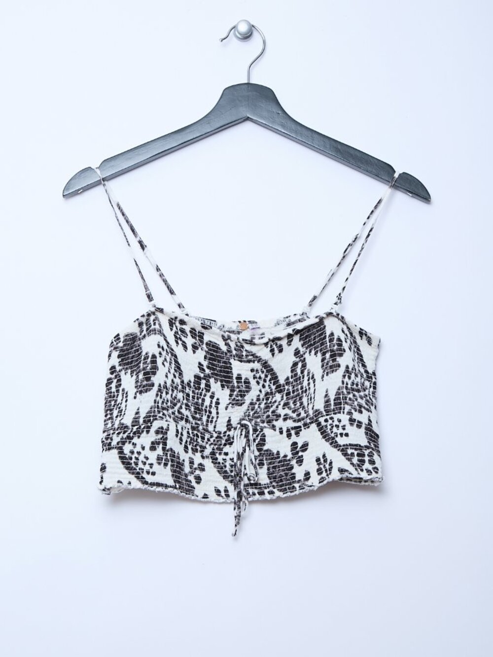 Free People FP One Maia Smocked Convertible Bandeau Crop Top cottage euro summer - Picture 2 of 11